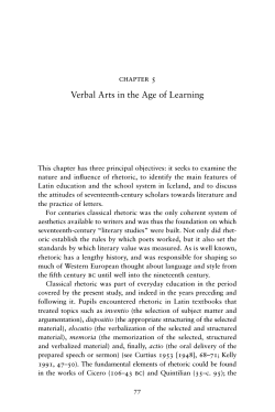 Verbal Arts in the Age of Learning