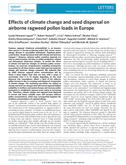Effects of climate change and seed dispersal on airborne ragweed