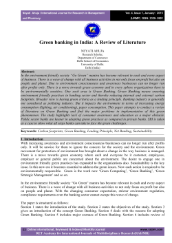 Green banking in India: A Review of Literature