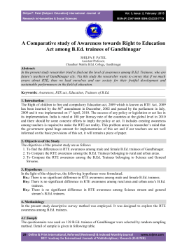 A Comparative study of Awareness towards Right to