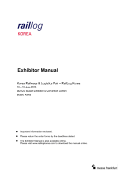 Exhibitor manual - RailLog Korea!