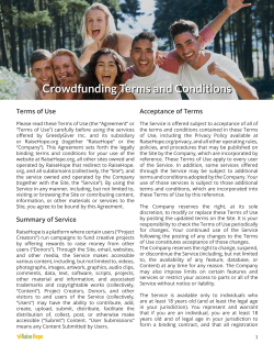 Crowdfunding Terms and Conditions