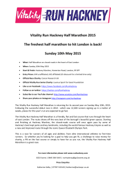 Vitality Run Hackney Half Marathon 2015 The freshest half