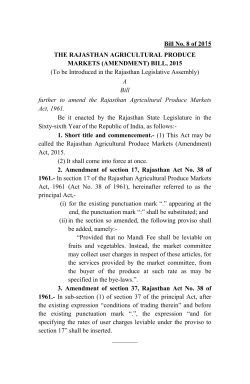 (AMENDMENT) BILL, 2015 - Rajasthan Legislative Assembly