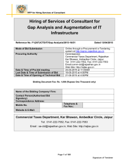Hiring of Services of Consultant for Gap Analysis and Augmentation