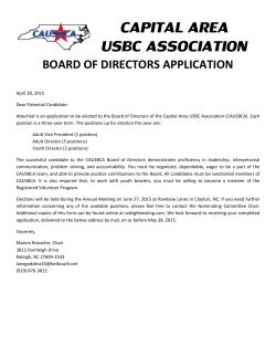 Board Member Candidate Form - Capital Area USBC Association