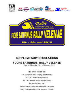 supplemetary regulations fuchs saturnus rally velenje