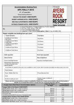 Voyages Ayers Rock Resort â Booking form