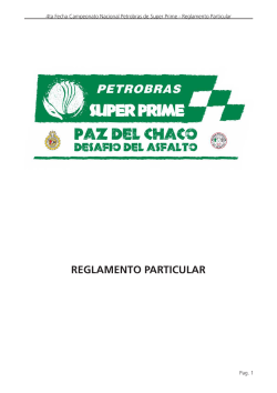 REGLAMENTO PARTICULAR - Campeonato Nacional de Rally
