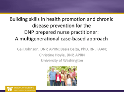 Building Skills in Health Promotion and Chronic Disease Prevention