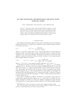 ON THE STOCHASTIC BEVERTON-HOLT EQUATION