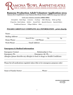 Adult Production Volunteer Application