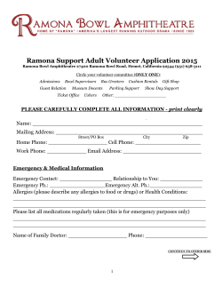 Adult Support Volunteer Application