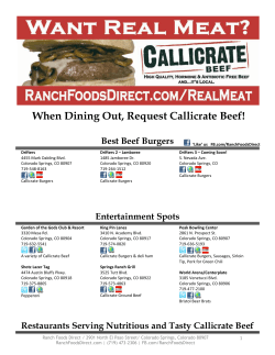 When Dining Out, Request Callicrate Beef!