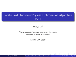 Parallel and Distributed Sparse Optimization Algorithms