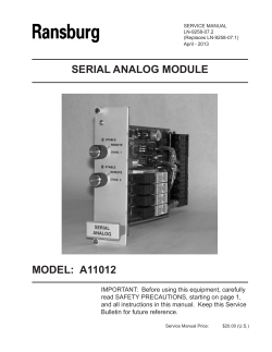 Serial Analog Module (Serv. Man. LN-9258-07.2)
