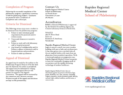 Rapides Regional Medical Center School of Phlebotomy Brochure