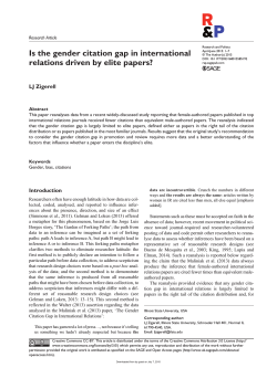 Is the gender citation gap in international relations driven by elite