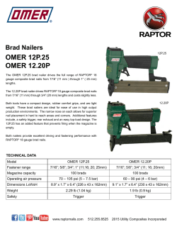 OMER 12P.25 OMER 12.20P - RAPTORÂ® Nails and Staples
