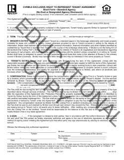 CVR MLS Tenant Brokerage Agreement/Standard agency
