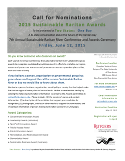 Make a nomination - Sustainable Raritan River Initiative