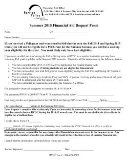 Summer 2015 Financial Aid Request Form