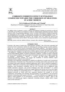 corrosive inhibitive effect of pyrazole compounds towards the