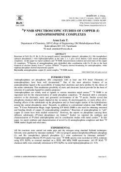 p nmr spectroscopic studies of copper (i) aminophosphine complexes