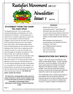 Newsletter: Issue: 1 April 2015