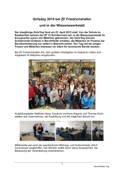 Girlsday 2015 bei ZF Friedrichshafen und in der Wissenswerkstatt
