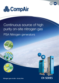 Continuous source of high purity on-site nitrogen gas