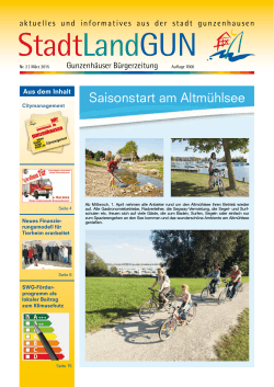StadtLandGUN GunzenhÃ¤user BÃ¼rgerzeitung Nr. 2 | Februar 2015