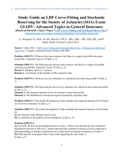 Study Guide on LDF Curve-Fitting and Stochastic Reserving for the