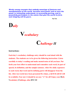 Daily Vocabulary Challenge II