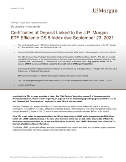 Certificates of Deposit Linked to the J.P. Morgan