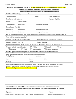 grant request verification form - Ray of Hope Cancer Foundation