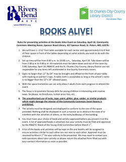 Rules for presenting activities at the Books Alive Event on