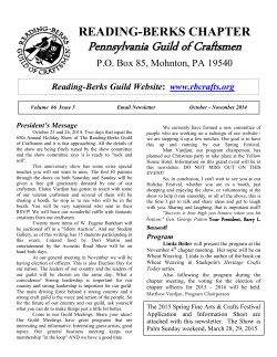Newsletter - Reading-Berks Guild of Craftsmen