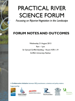 PRACTICAL RIVER SCIENCE FORUM