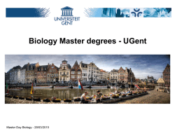 Biology Master degrees - UGent - The Royal Belgian Society for
