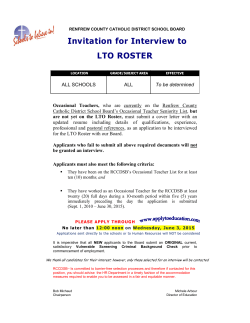 Invitation for Interview to LTO ROSTER