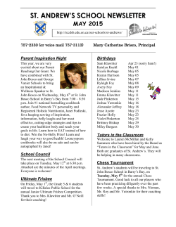May Newsletter - Renfrew County Catholic District School Board