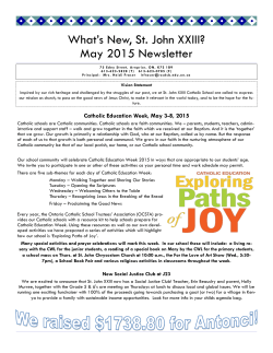 What`s New, St. John XXIII? May 2015 Newsletter