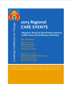 2015 Regional CARE EVENTS >Research: Results & Ramifications