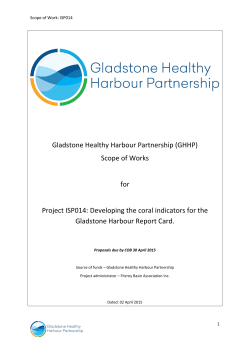 Gladstone Healthy Harbour Partnership (GHHP) Scope of Works for