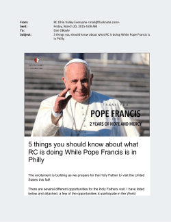 5 things you should know about what RC is doing While Pope