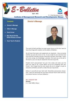 April - 2015 - RC Patel Institute Of Management