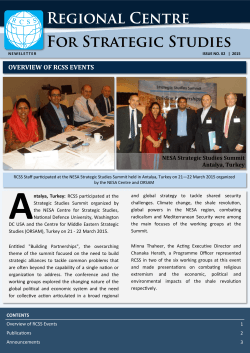 RCSS Newsletter Issue No 02 2015 - Regional Centre for Strategic