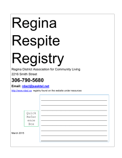 Respite Registry cover pages â March 2015