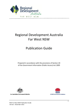 Regional Development Australia Far West NSW Publication Guide